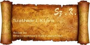 Szathmári Klára névjegykártya