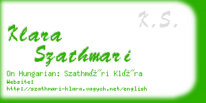 klara szathmari business card